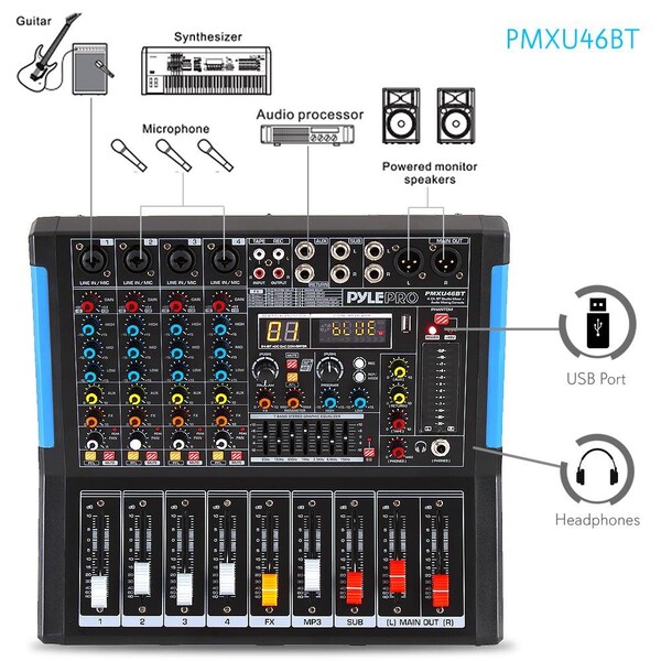 4-Channel Bluetooth Studio Mixer